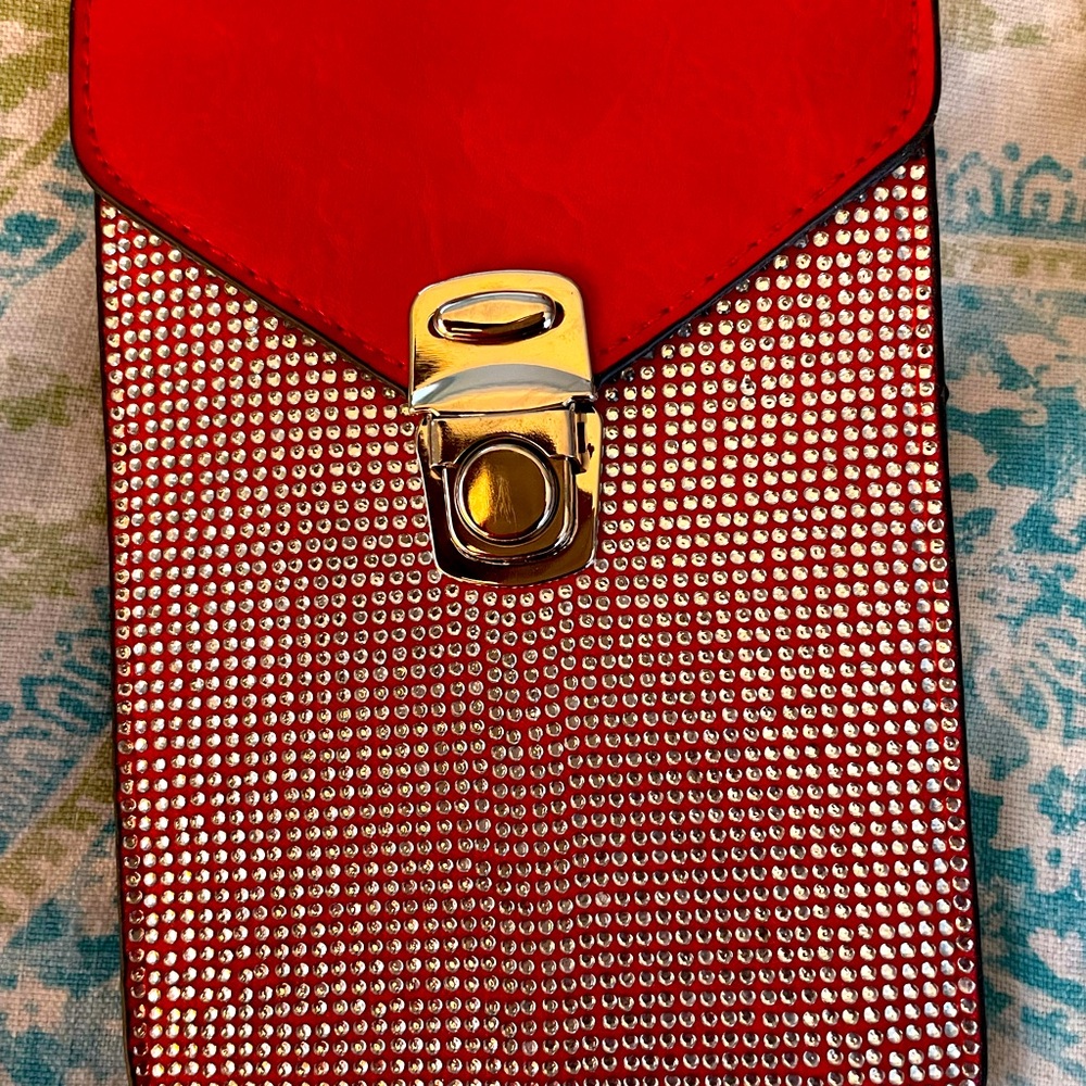 Red Sparkly cross body bag DELTA SIGMA THETA